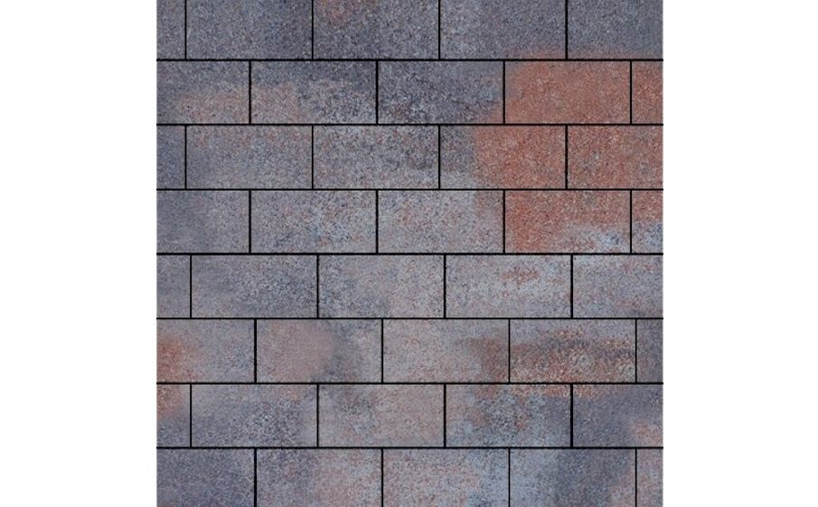 Плитка тротуарная SteinRus Прямоугольник А.6.П.4 Backwash, Абрау, 200*100*40 мм