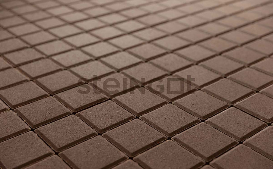 Плитка тротуарная Steingot Моноцвет, Квадрат, темно-коричневый, 100*100*60 мм