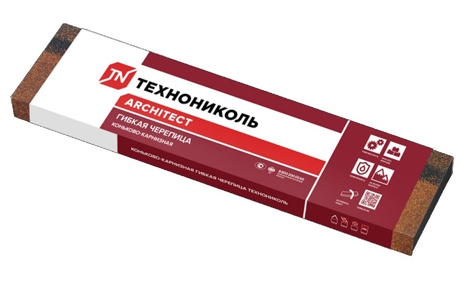 Коньково-карнизная черепица SHINGLAS микс бронзовый