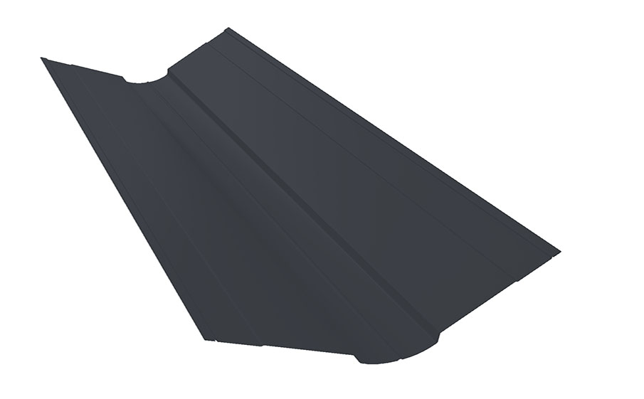 Планка ендовы верхней фигурной 100*100 мм Grand Line PurPro Matt RAL 7024, 2 м
