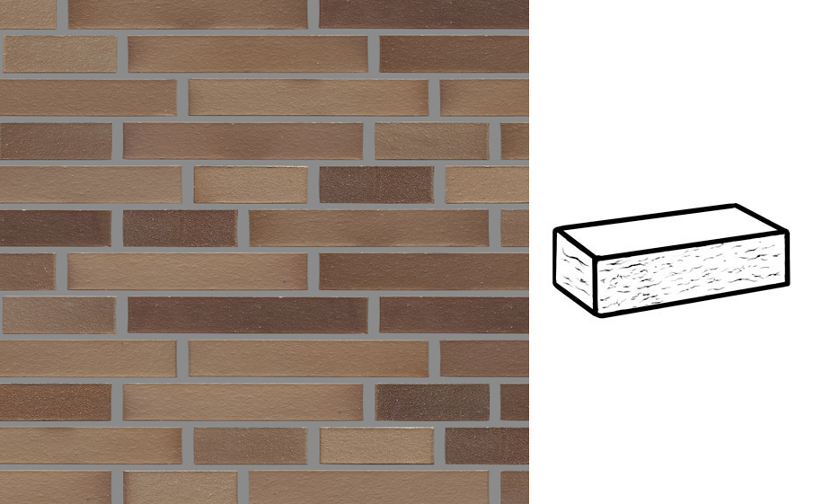 Кирпич клинкерный Muhr 34 EG Grau nuanciert Edelglanz рустик, 290*90*40 мм