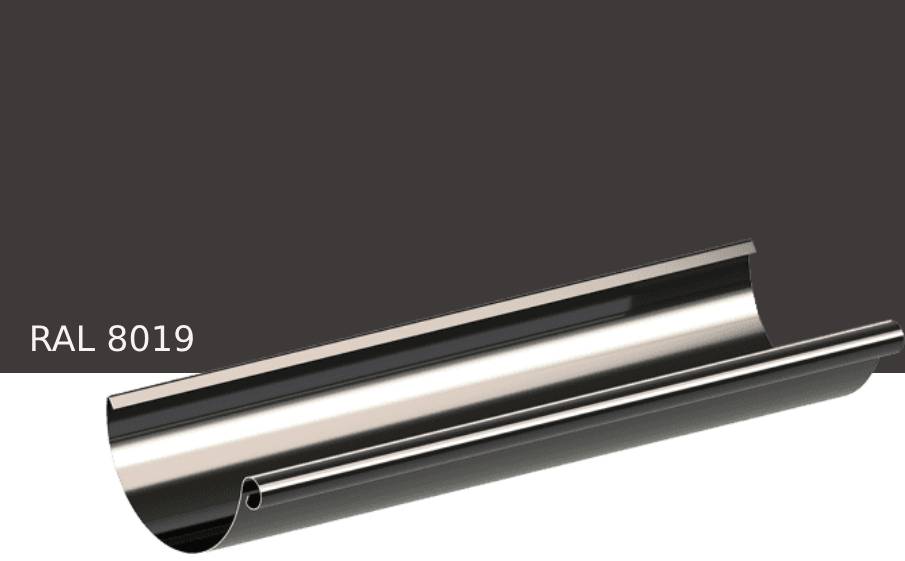 Желоб водосточный KROP STAL для системы D 150/100 мм, RAL 8019, 3 м
