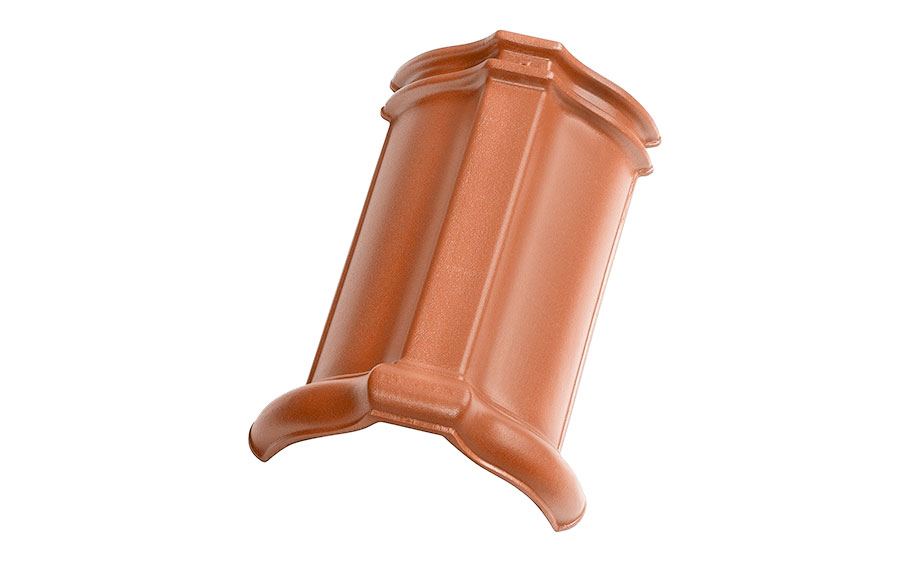 Керамическая черепица конек шпунтованный №2 TONDACH Samba 11 (Sensaton 11), Natural red