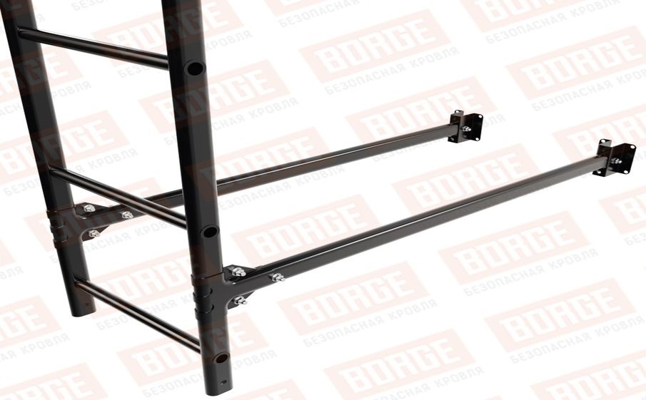 Лестница фасадная Borge (верхняя секция) оцинкованная RAL 9005, 1,8 м