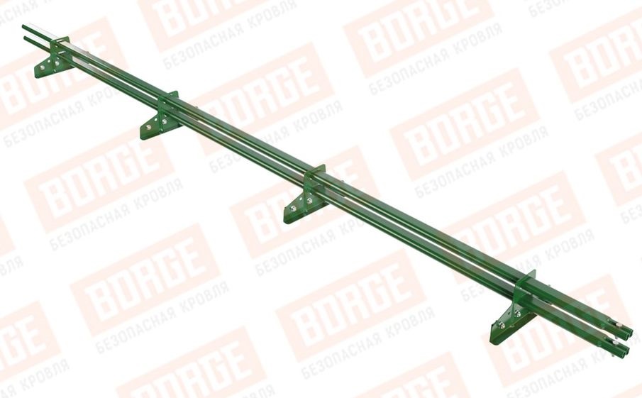 Снегозадержатель трубчатый Borge для фальцевой кровли оцинкованный RAL 6002, 3 м
