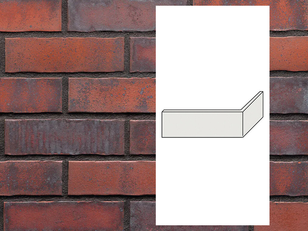 Клинкерная плитка угловая King Klinker Old Castle Heart brick HF30, 240*71*115*10 мм