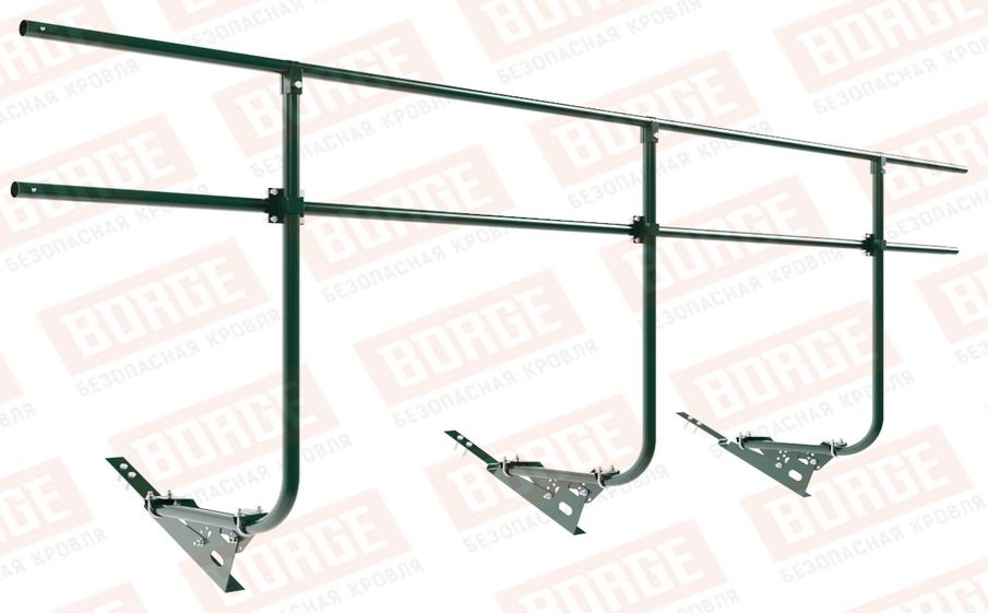 Кровельное ограждение Borge для черепичной кровли оцинкованное RAL 6005, 300*120 см