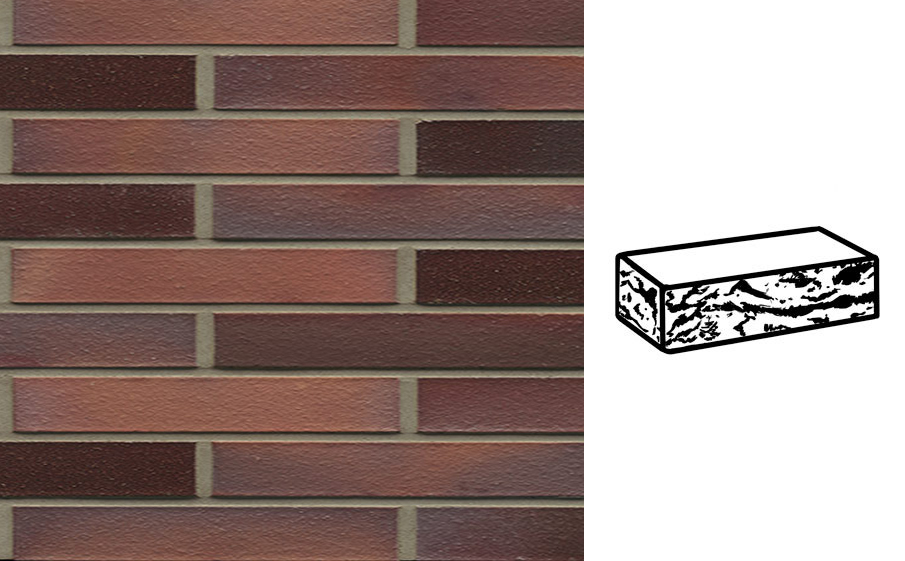 Кирпич клинкерный Muhr 04 EG Rotbraun-bunt Edelglanz готик, 290*90*40 мм