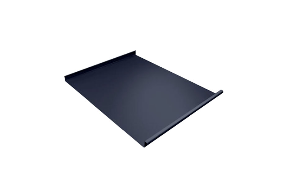 Фальцевая кровля Grand Line двойной стоячий фальц с пленкой на замках GreenCoat Pural BT Matt RR 23 темно-серый