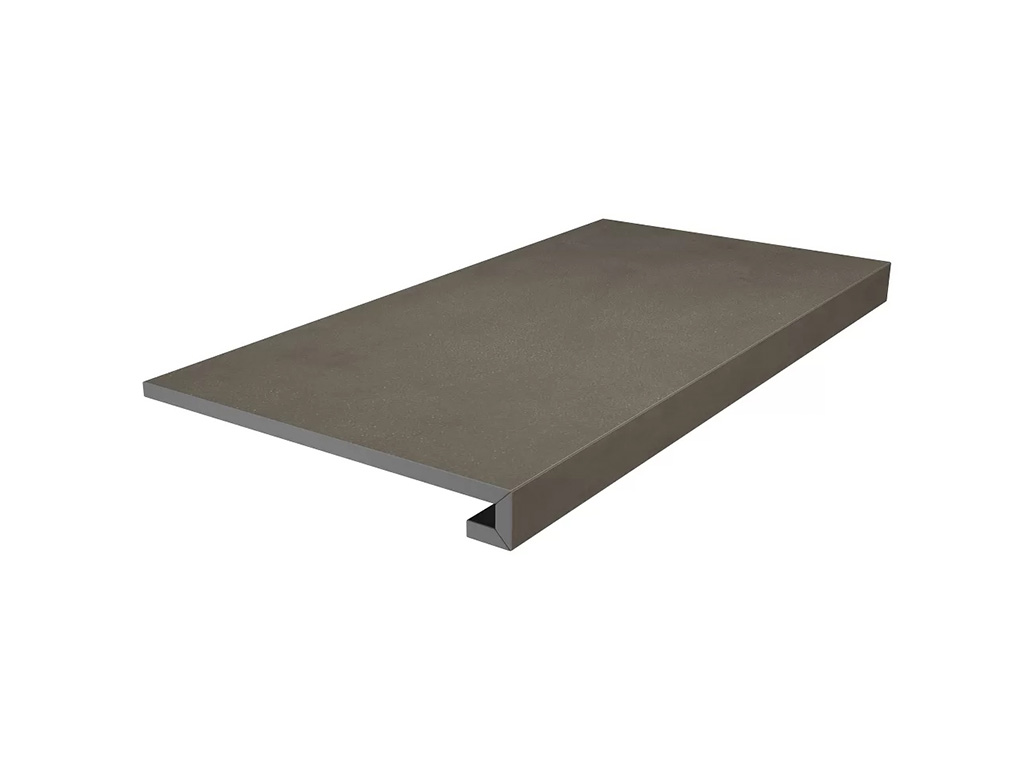 Ступень клееная KERAMA MARAZZI Про Чементо матовая коричневый темный, 600*330*9 мм
