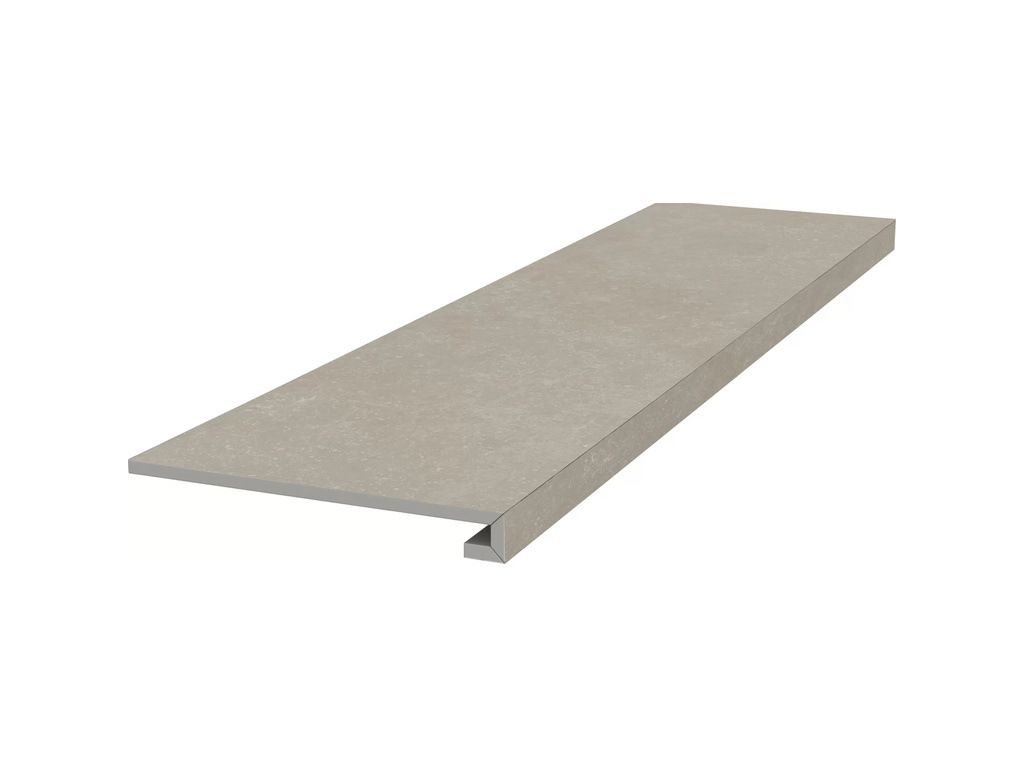 Ступень клееная фронтальная KERAMA MARAZZI Касабланка HP серый светлый обрезная, 1195*330*9 мм