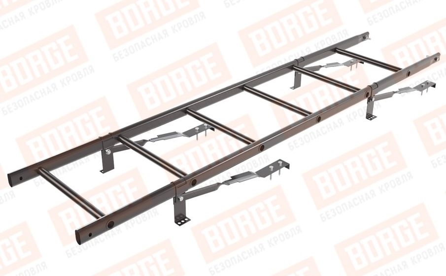 Лестница кровельная Borge для натуральной черепицы оцинкованная RAL 8019, 1,8 м