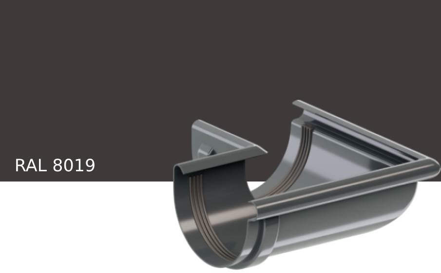Угол желоба внешний KROP PVC 90 градусов для системы D 75/63 мм, RAL 8019
