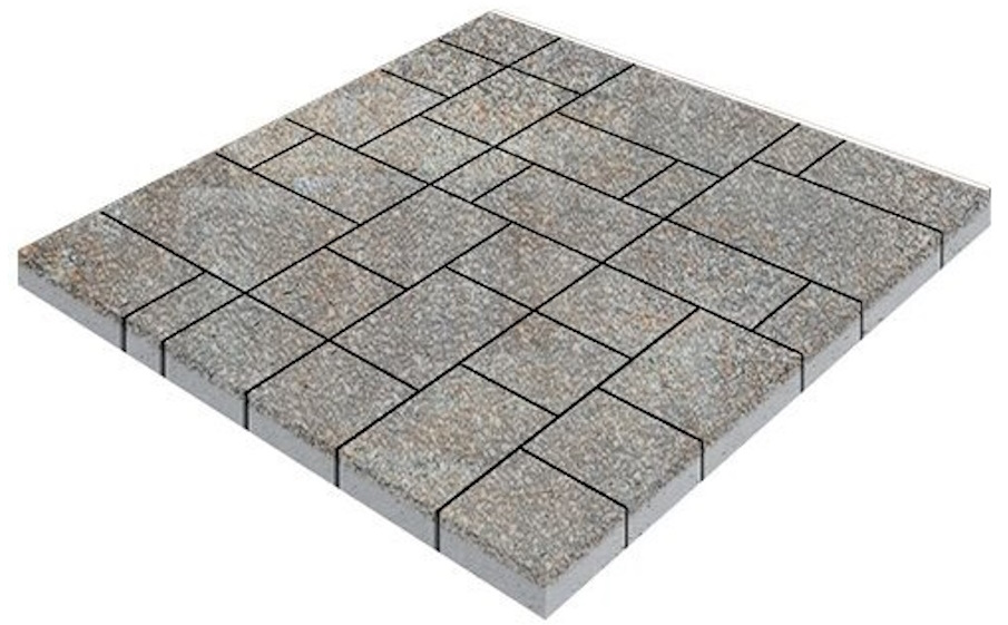 Плитка тротуарная SteinRus Инсбрук Альпен Б.7.Псм.6 Native, ColorMix Берилл, толщина 60 мм