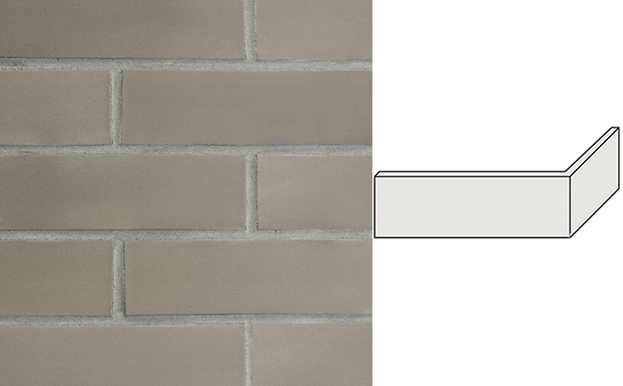 Клинкерная плитка угловая Terramatic Koro Grey АК, 185*71*60*14 мм