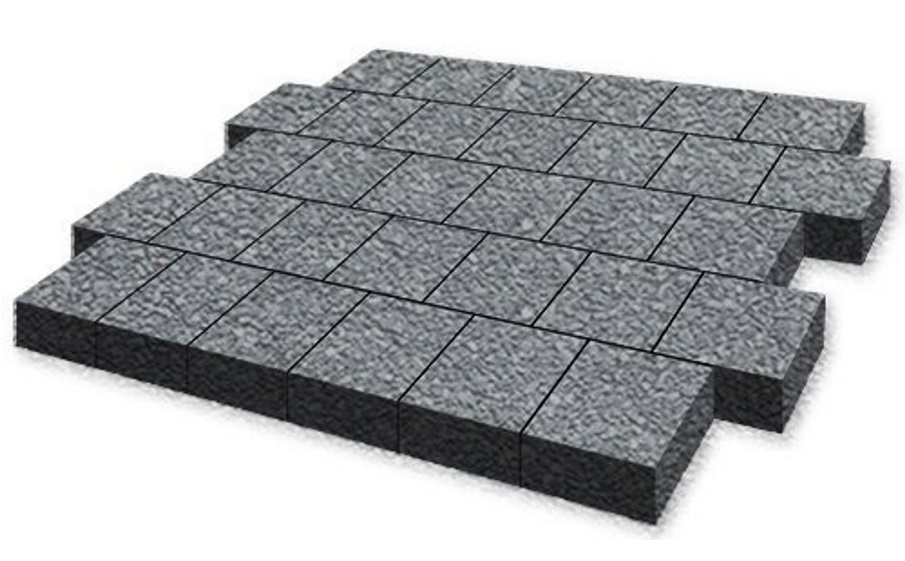 Плитка тротуарная SteinRus Валенсия Б.3.К.8, Native, серый, 300*300*80 мм