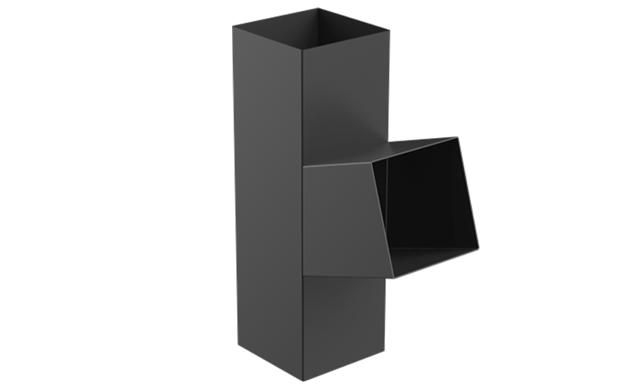 Тройник Galeco 72 градуса для системы STAL 2 D 125/80*80 мм, RAL 7015