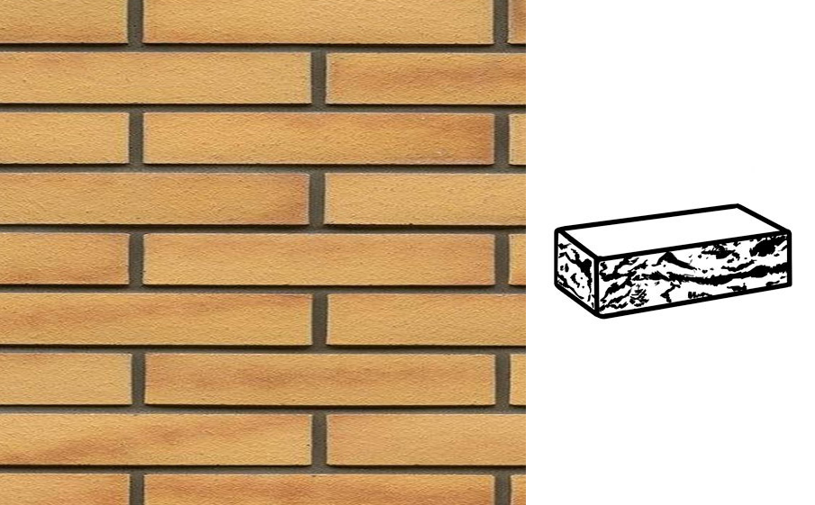 Кирпич клинкерный Muhr 02 Gelb Bunt готик, 290*90*40 мм