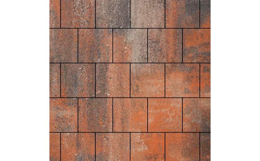 Плитка тротуарная SteinRus Валенсия Б.3.К.8, гладкая, ColorMix Рей, 300*300*80 мм