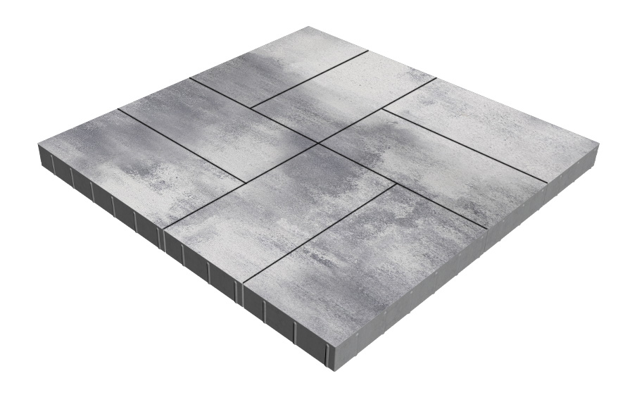 Плитка тротуарная SteinRus Парк Плейс Б.3.П.8, гладкая, Монохром, 600*300*80 мм