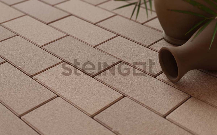 Плитка тротуарная Steingot Моноцвет, Прямоугольник, бежевый, 200*100*40 мм
