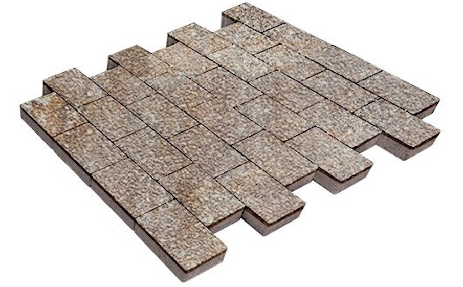 Плитка тротуарная SteinRus Севилья В.8.П.8, Native, ColorMix Берилл, 300*150*80 мм