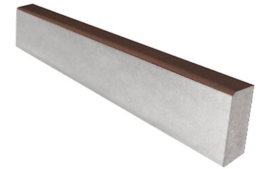 Садовый бордюр SteinRus, БР 100.20.8R, гладкая, частичный прокрас, коричневый, 1000*200*80 мм