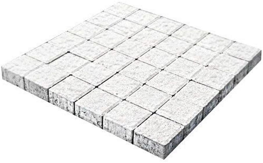 Плитка тротуарная SteinRus Квадрат большой Б.1.К.6, Old-age, белый, 200*200*60 мм