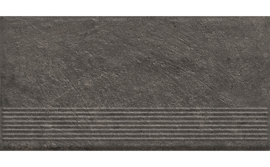 Клинкерная ступень с насечками Paradyz Carrizo Basalt, 600*300*8,5 мм