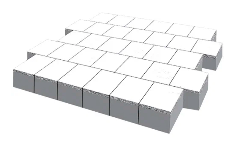 Плитка тротуарная SteinRus Армор В.2.К.8, Native, белый, 100*100*80 мм