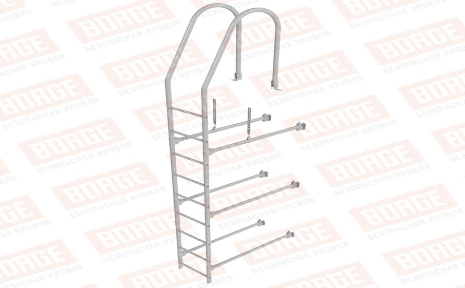 Лестница фасадная Borge (верхняя секция) оцинкованная RAL 7004, 2,7 м