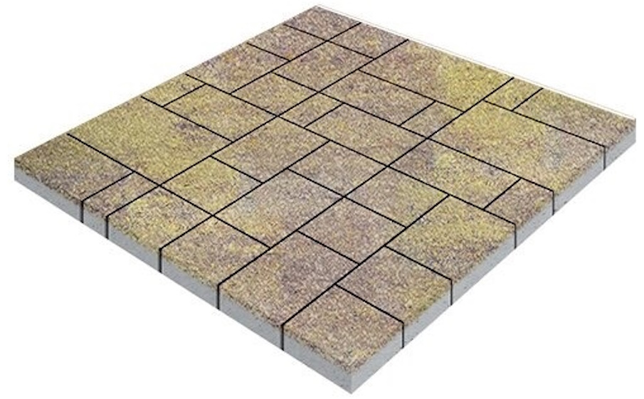 Плитка тротуарная SteinRus Инсбрук Альпен Б.7.Псм.6, Native, ColorMix Тахель, толщина 60 мм