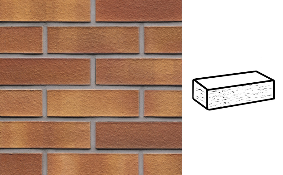Кирпич клинкерный Muhr 07 Herbstlaub рустик, 250*120*65 мм