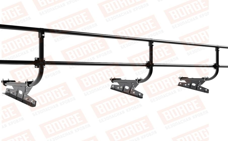 Кровельное ограждение Borge для фальцевой кровли оцинкованное RAL 9005, 300*60 см