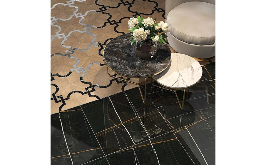 Керамогранит KERAMA MARAZZI Греппи черный лаппатированный обрезной, 600*600*9 мм
