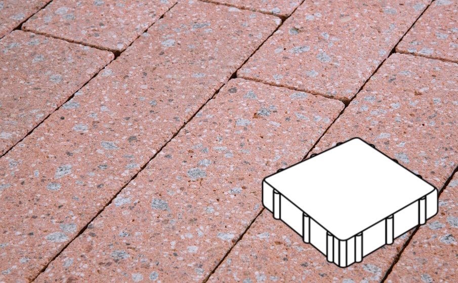 Плитка тротуарная Готика Granite FINERRO, Квадрат В.3.К.8, Травертин 300*300*80 мм