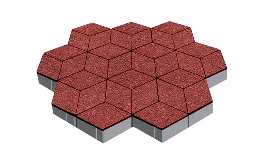 Плитка тротуарная SteinRus Полярная звезда Б.5.Ф.8, Native, красный, 250*150*60 мм
