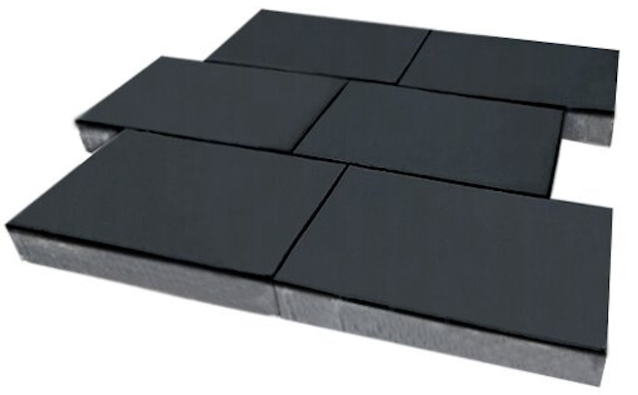 Плитка тротуарная SteinRus, Парк Плейс Б.3.П.8, гладкая, графит, 600*300*80 мм