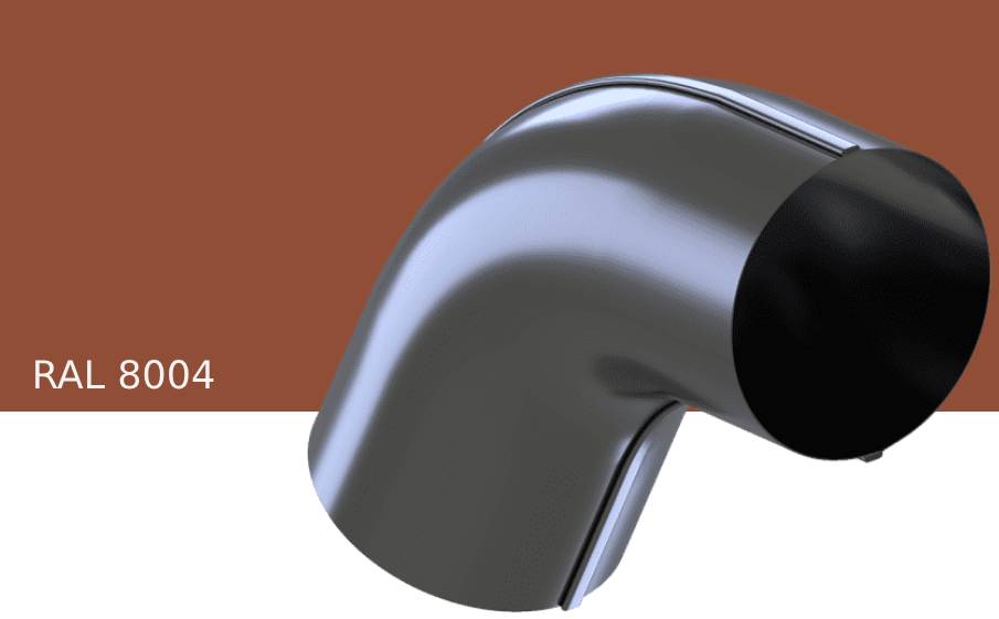 Колено 60 градусов KROP STAL для системы D 150/100 мм, RAL 8004