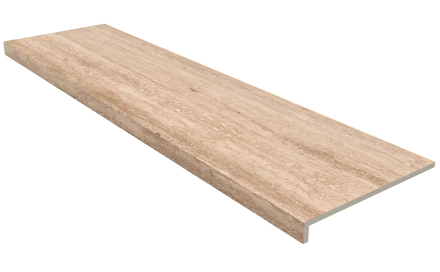 Ступень с прямым носиком Gres Aragon Marble Travertino Beige 1497*315*14 мм