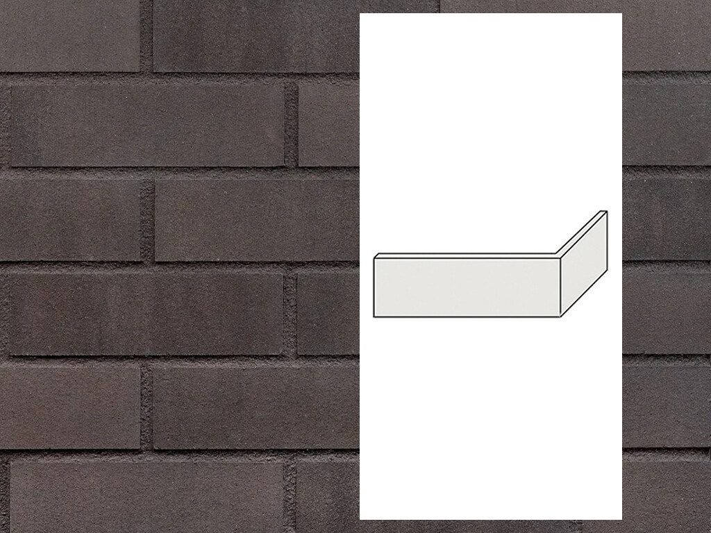 Клинкерная плитка угловая King Klinker Old Castle Iron rock HF62, 240*71*115*14 мм