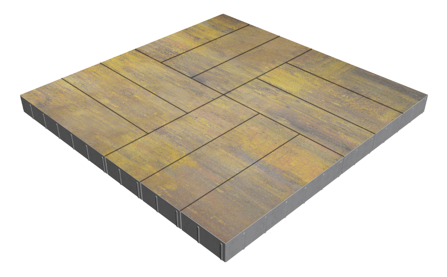 Плитка тротуарная SteinRus Гранада Б.7.П.8, гладкая, Бромо, 600*200*80 мм
