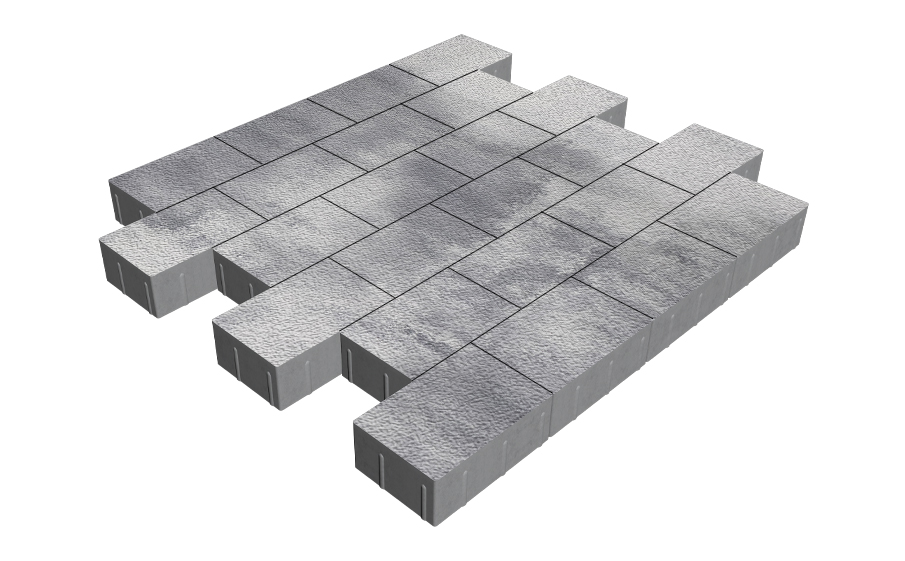 Плитка тротуарная SteinRus Бельпассо Медио Б.10(Б).П.8, Native, Монохром, 225*150*80 мм