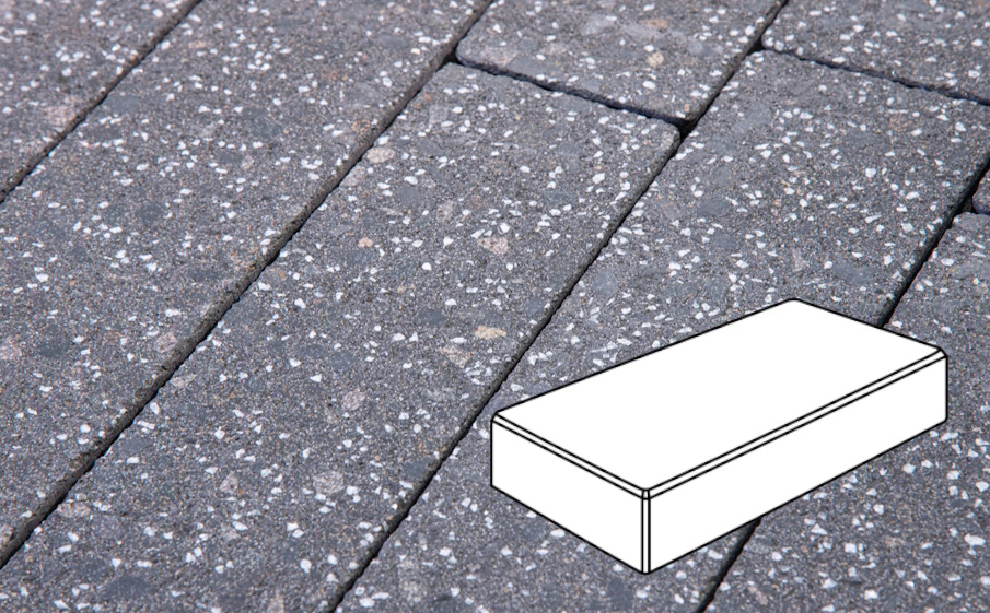 Плитка тротуарная Готика, Granite FINERRO, Картано Гранде В.3.П.8, Ильменит, 300*200*80 мм