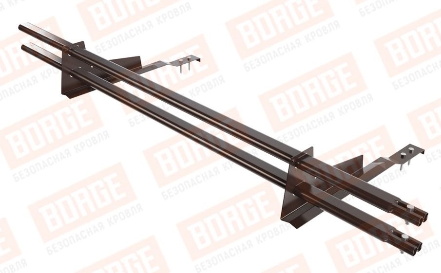 Снегозадержатель трубчатый Borge для черепичной кровли оцинкованный RAL 8017, 1,5 м