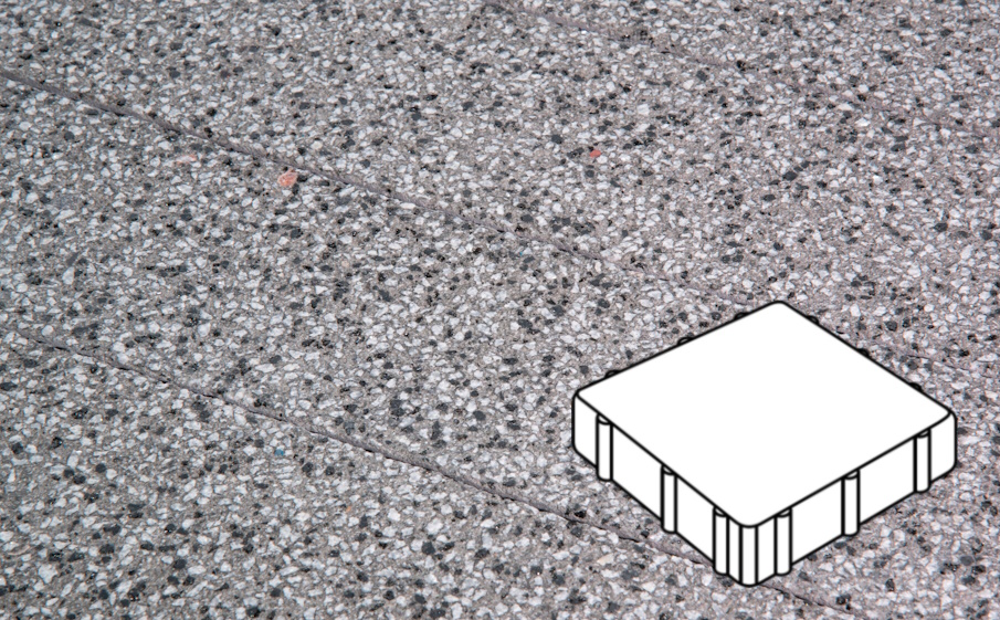 Плитка тротуарная Готика, City Granite FINERRO, Квадрат В.3.К.10, Белла Уайт, 300*300*100 мм