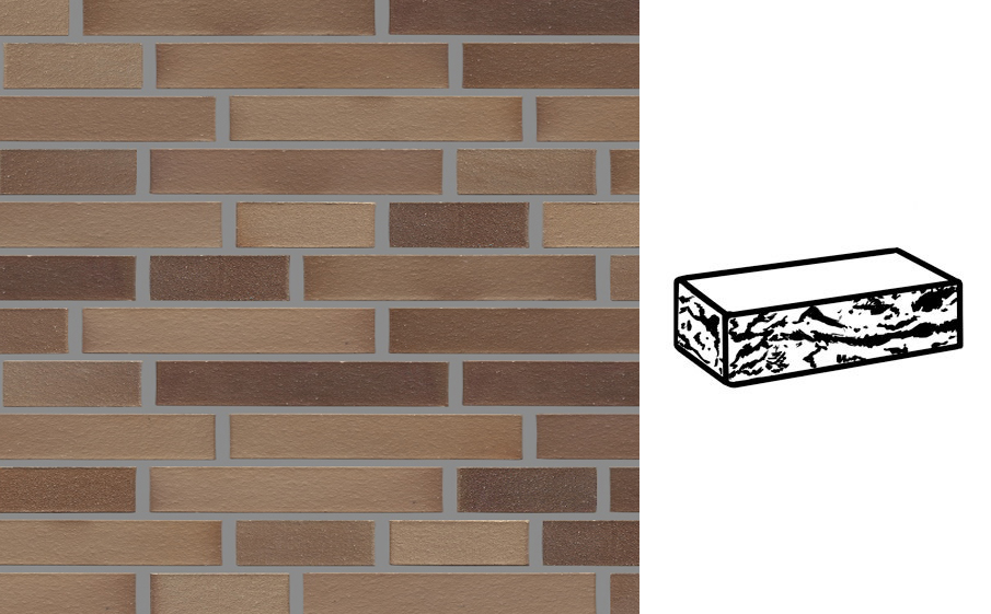 Кирпич клинкерный Muhr 34 EG Grau nuanciert Edelglanz готик, 290*90*40 мм