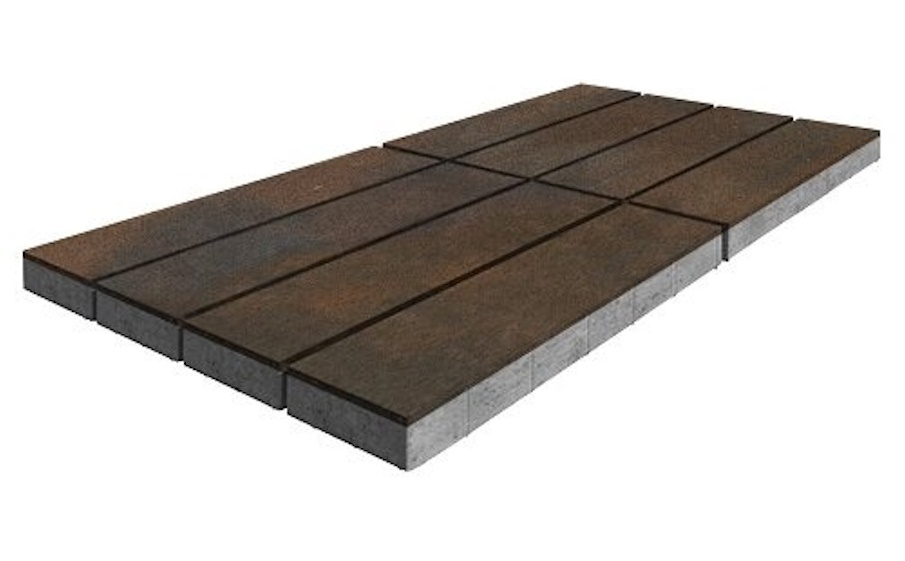 Плитка тротуарная SteinRus Гранада Б.7.П.8 гладкая, ColorMix Штайнрус, 600*200*80 мм