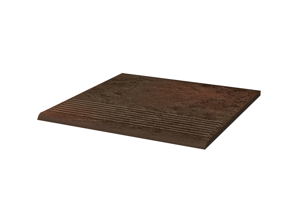 Клинкерная ступень с насечками Paradyz Semir, Brown, 300*300*8,5 мм