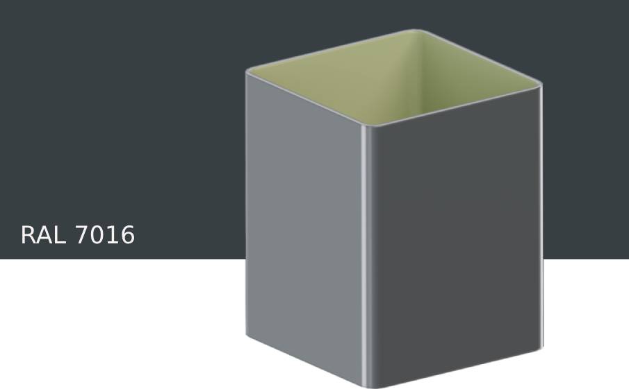 Труба KROP PVC Квадрат для системы D 135/80*80 мм, RAL 7016, 4 м